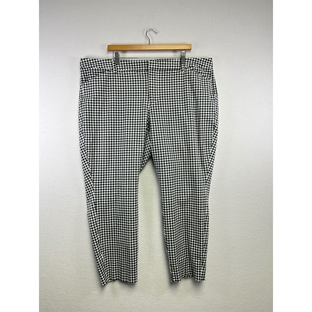 Old Navy High Rise Pixie Gingham Check Pants Women's Size 22 Black White Cropped